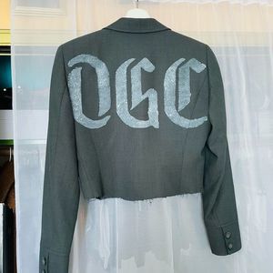 Cropped Punk blazer with frayed hem size S